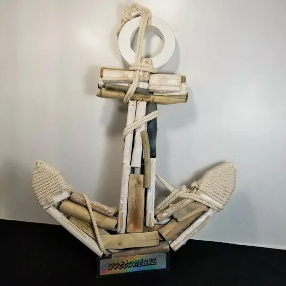 Beautiful Natural Colors Anchor Wall Art - Handmade - Large 18" x 14" -Pre-Owned - Picture 2 of 3